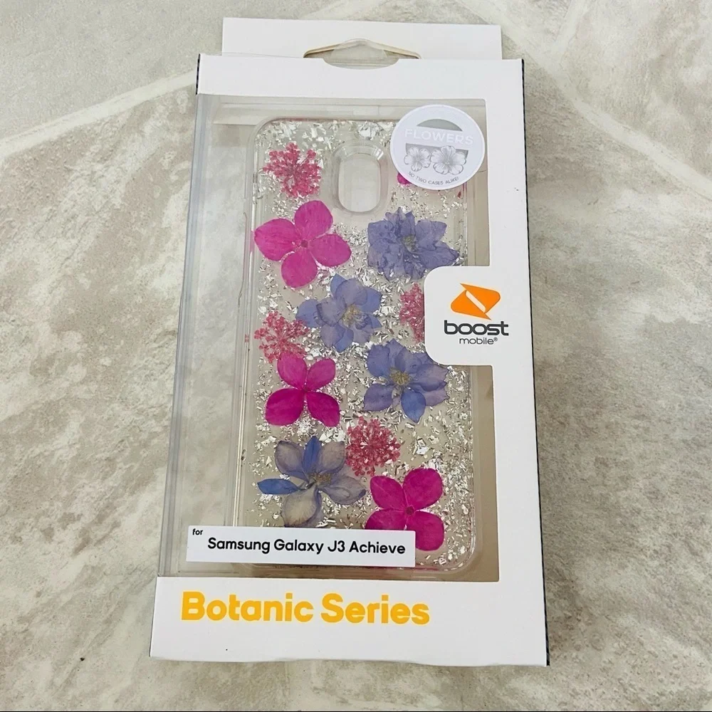 Samsung galaxy J3 achieve pressed flower sparkle botanic series phone case